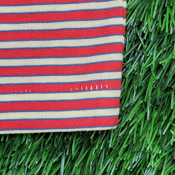 VTG 70s Manhattan Nature Knit Striped Polo Shirt Mens Small 3-Button Placket - Picture 4 of 9